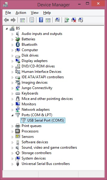 USB Serial Port in Device Manager